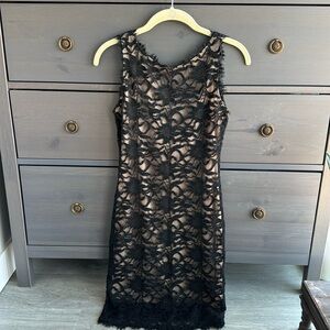 Women’s Black and nude lace bodycon tank dress